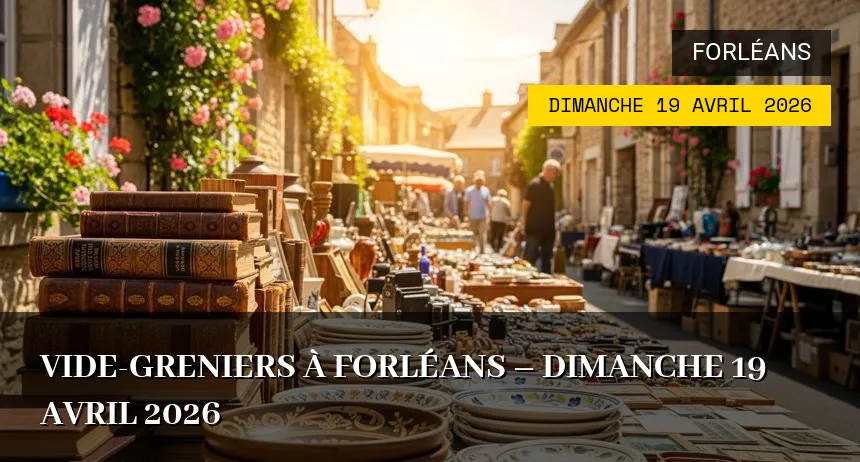 Affiche de l'événement : Vide-greniers à Forléans – Dimanche 19 Avril 2026