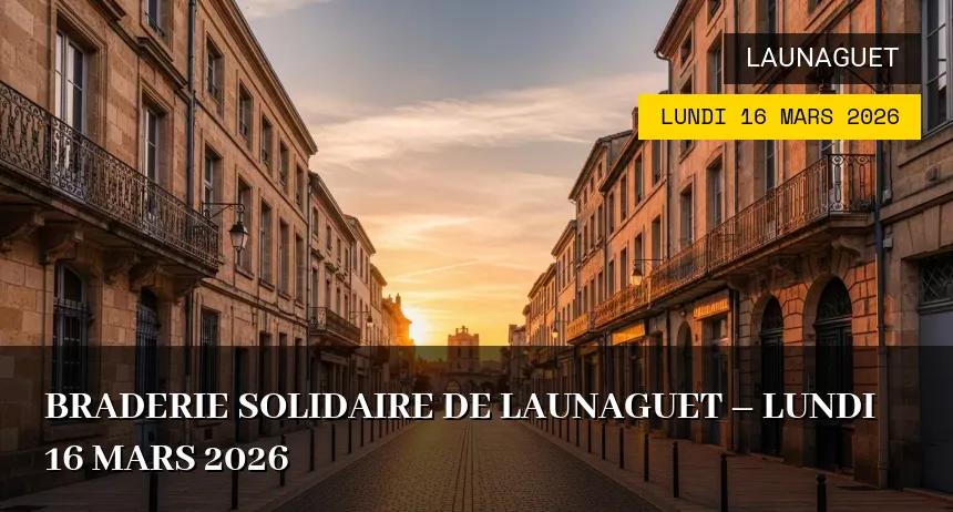Affiche de l'événement : Braderie Solidaire de Launaguet – Lundi 16 Mars 2026