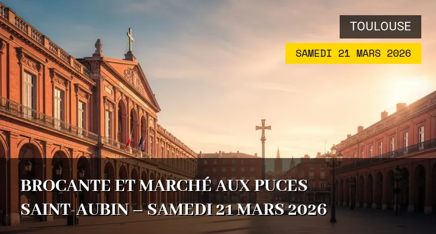 Affiche de l'événement : Brocante et marché aux puces Saint-Aubin – Samedi 21 Mars 2026