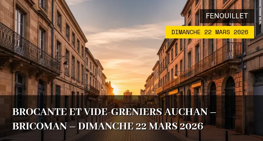 Affiche de l'événement : Brocante et vide-greniers Auchan – Bricoman – Dimanche 22 Mars 2026