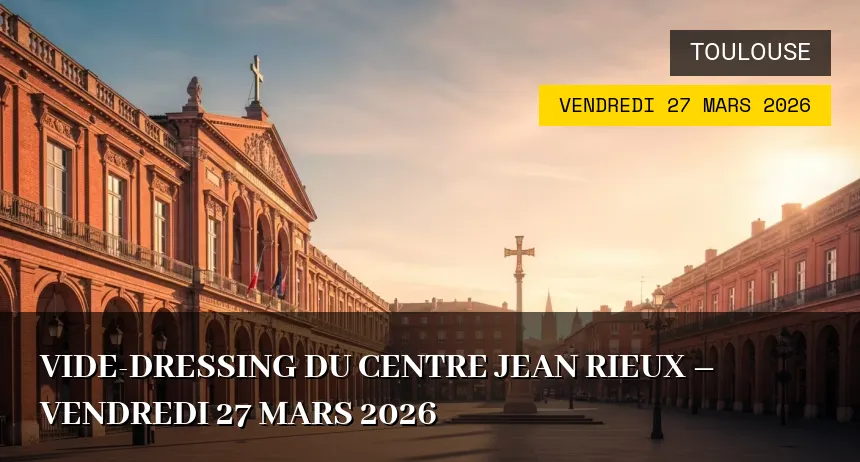 Affiche de l'événement : Vide-dressing du Centre Jean Rieux – Vendredi 27 Mars 2026