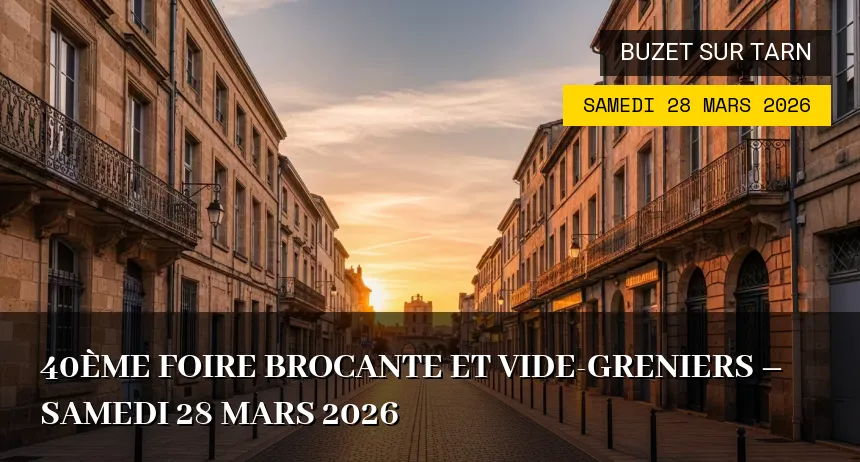 Affiche de l'événement : 40ème Foire Brocante et Vide-greniers – Samedi 28 Mars 2026