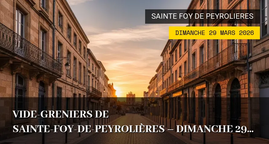 Affiche de l'événement : Vide-greniers de Sainte-Foy-de-Peyrolières – Dimanche 29 Mars 2026
