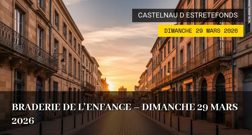 Affiche de l'événement : Braderie de l&rsquo;Enfance – Dimanche 29 Mars 2026