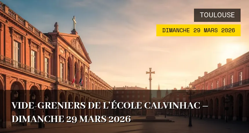Affiche de l'événement : Vide-greniers de l&rsquo;École Calvinhac – Dimanche 29 Mars 2026