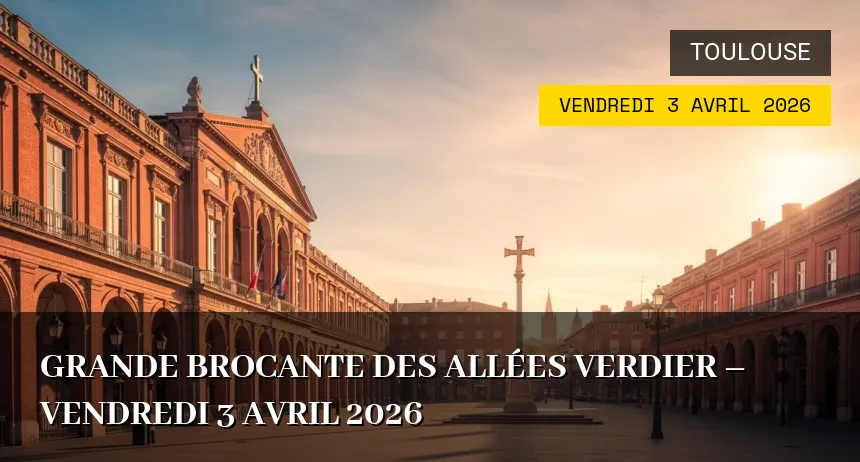 Affiche de l'événement : Grande Brocante des Allées Verdier – Vendredi 3 Avril 2026