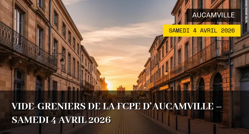 Affiche de l'événement : Vide-greniers de la FCPE d&rsquo;Aucamville – Samedi 4 Avril 2026
