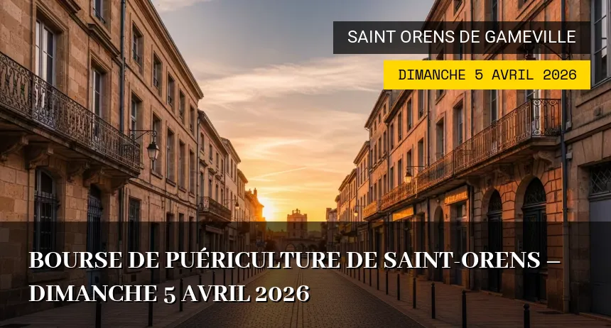 Affiche de l'événement : Bourse de Puériculture de Saint-Orens – Dimanche 5 Avril 2026