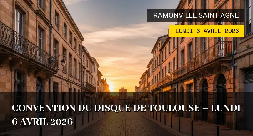 Affiche de l'événement : Convention du Disque de Toulouse – Lundi 6 Avril 2026