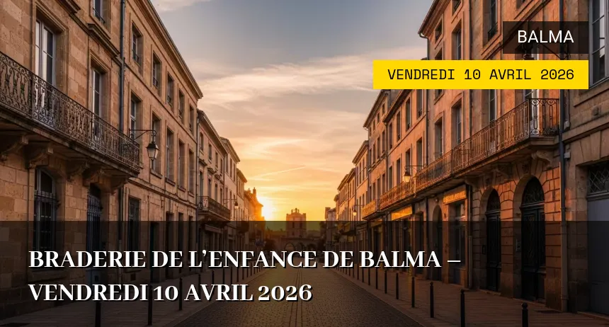 Affiche de l'événement : Braderie de l&rsquo;Enfance de Balma – Vendredi 10 Avril 2026