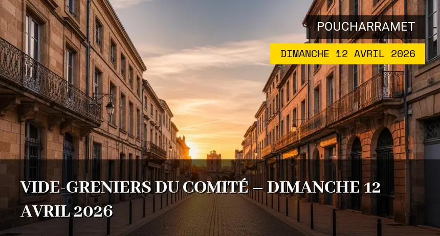 Affiche de l'événement : Vide-greniers du Comité – Dimanche 12 Avril 2026