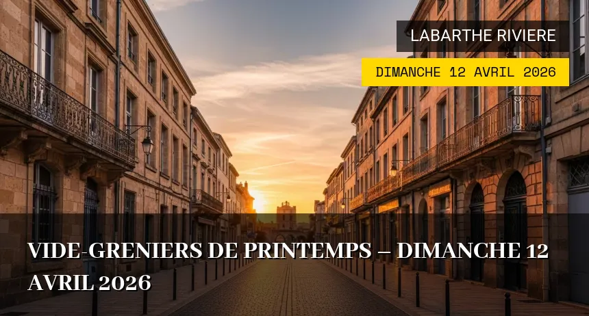 Affiche de l'événement : Vide-greniers de Printemps – Dimanche 12 Avril 2026