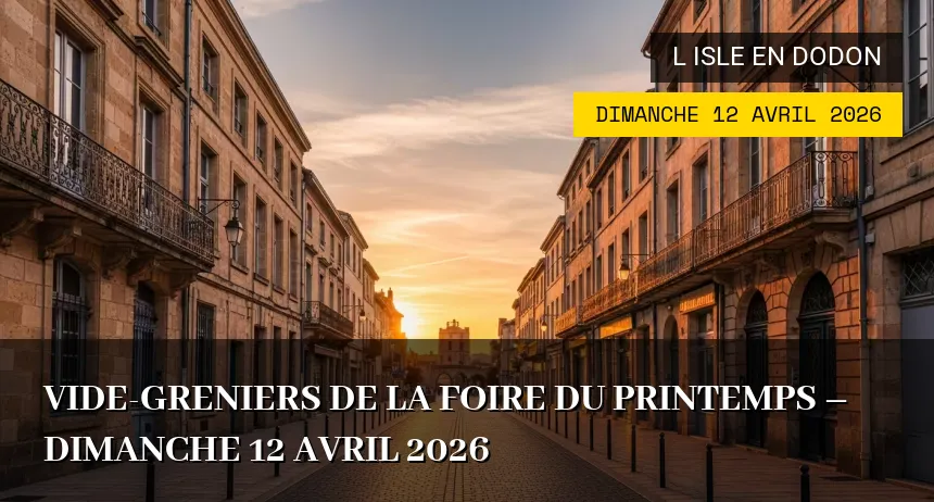 Affiche de l'événement : Vide-greniers de la Foire du Printemps – Dimanche 12 Avril 2026