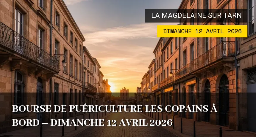Affiche de l'événement : Bourse de puériculture Les copains à bord – Dimanche 12 Avril 2026