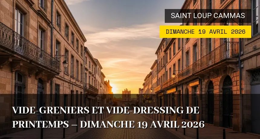 Affiche de l'événement : Vide-greniers et Vide-dressing de Printemps – Dimanche 19 Avril 2026