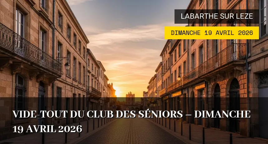Affiche de l'événement : Vide-tout du Club des Séniors – Dimanche 19 Avril 2026