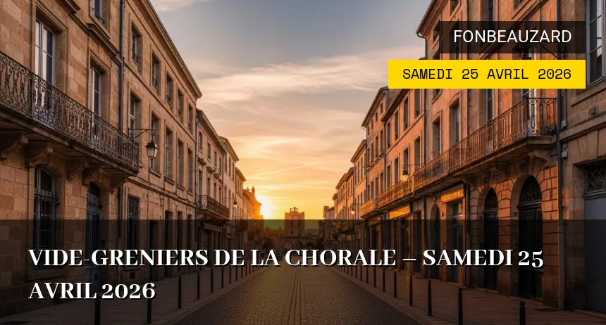 Affiche de l'événement : Vide-greniers de la Chorale – Samedi 25 Avril 2026