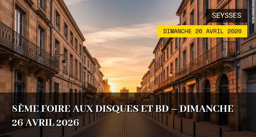 Affiche de l'événement : 8ème Foire aux disques et BD – Dimanche 26 Avril 2026