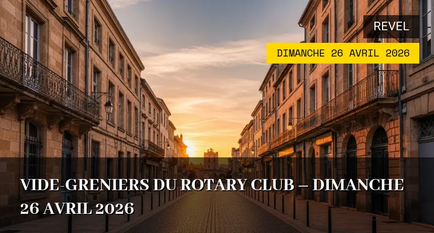 Affiche de l'événement : Vide-greniers du Rotary Club – Dimanche 26 Avril 2026