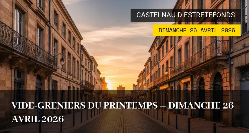 Affiche de l'événement : Vide-greniers du Printemps – Dimanche 26 Avril 2026