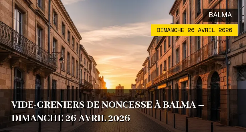 Affiche de l'événement : Vide-greniers de Noncesse à Balma – Dimanche 26 Avril 2026