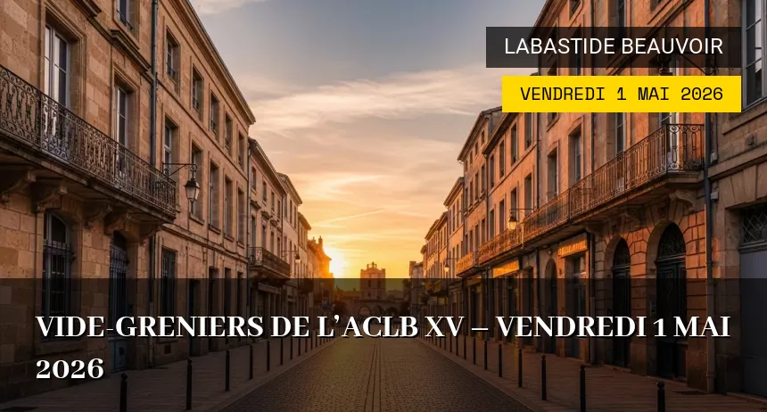 Affiche de l'événement : Vide-greniers de l&rsquo;ACLB XV – Vendredi 1 Mai 2026