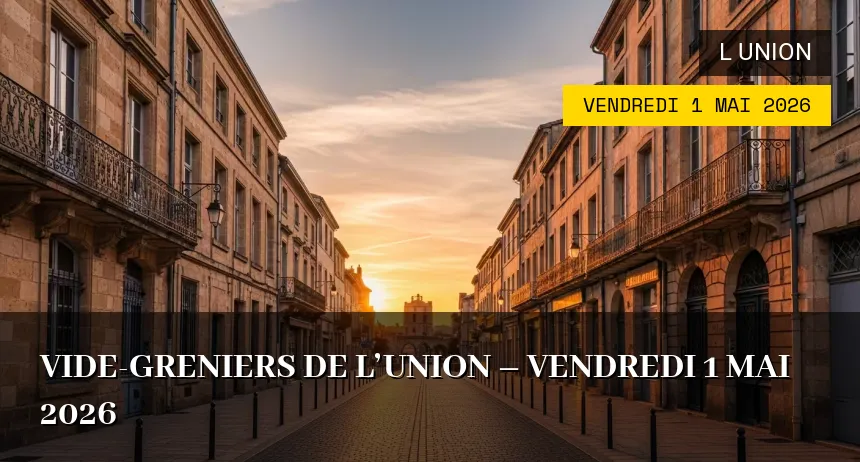 Affiche de l'événement : Vide-greniers de l&rsquo;Union – Vendredi 1 Mai 2026