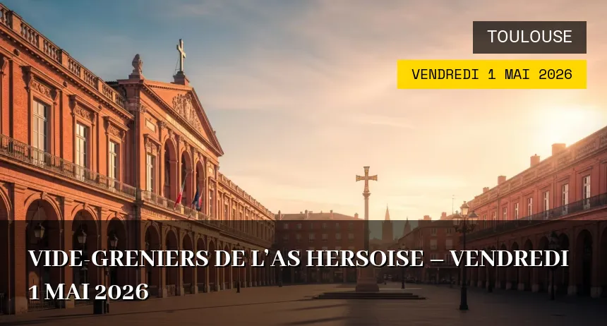 Affiche de l'événement : Vide-greniers de l&rsquo;AS Hersoise – Vendredi 1 Mai 2026