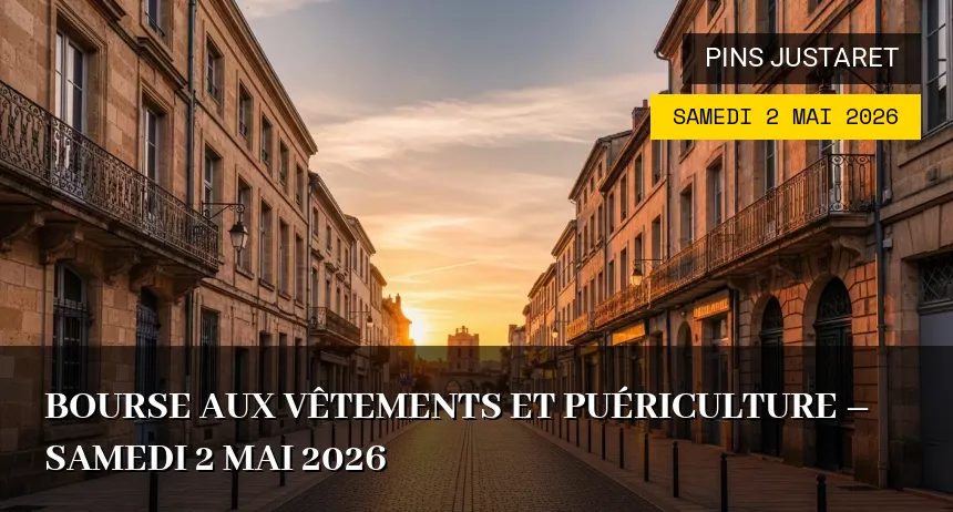 Affiche de l'événement : Bourse aux Vêtements et Puériculture – Samedi 2 Mai 2026