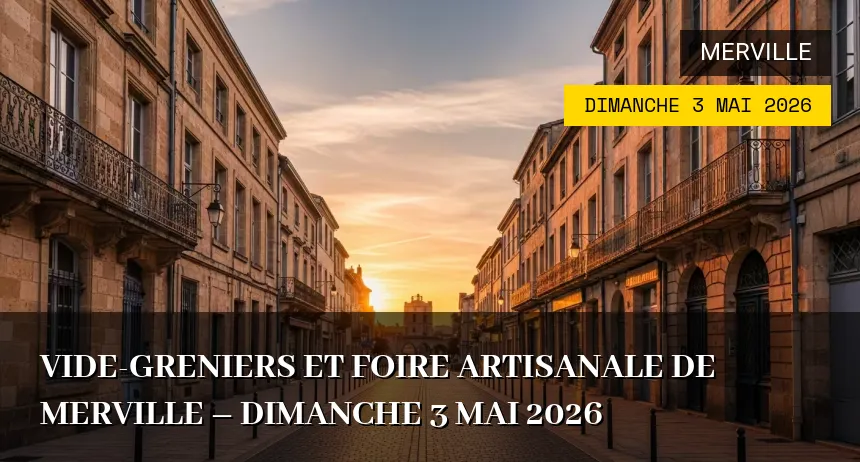 Affiche de l'événement : Vide-greniers et Foire Artisanale de Merville – Dimanche 3 Mai 2026
