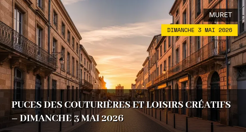 Affiche de l'événement : Puces des Couturières et Loisirs Créatifs – Dimanche 3 Mai 2026