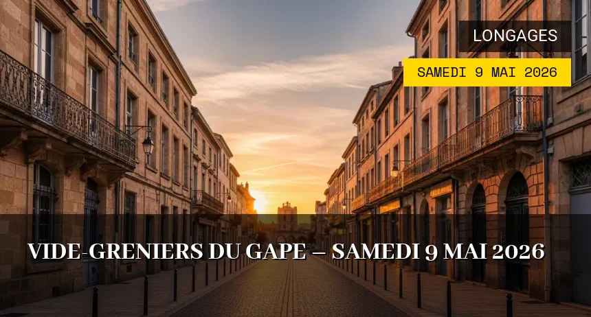 Affiche de l'événement : Vide-greniers du GAPE – Samedi 9 Mai 2026
