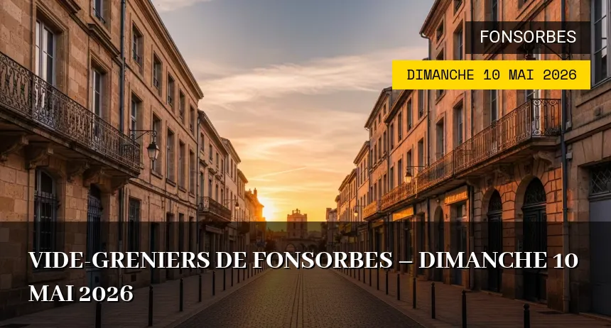 Affiche de l'événement : Vide-greniers de Fonsorbes – Dimanche 10 Mai 2026