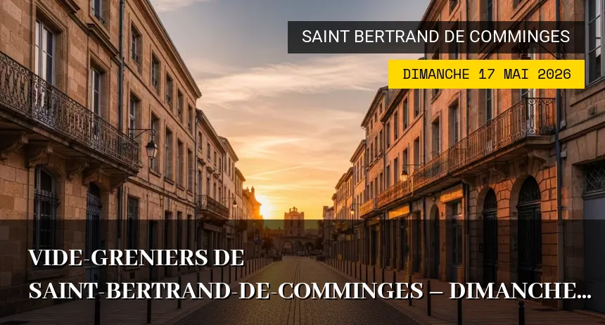 Affiche de l'événement : Vide-greniers de Saint-Bertrand-de-Comminges – Dimanche 17 Mai 2026