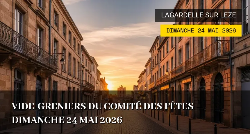 Affiche de l'événement : Vide-greniers du Comité des Fêtes – Dimanche 24 Mai 2026