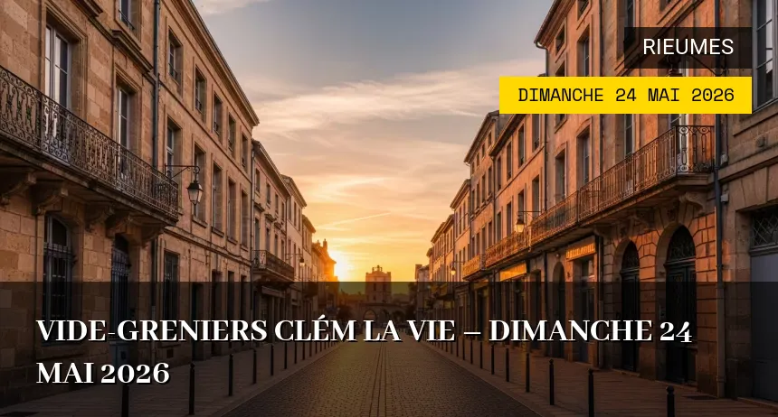 Affiche de l'événement : Vide-greniers Clém la Vie – Dimanche 24 Mai 2026