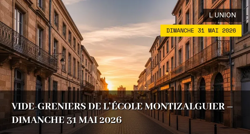 Affiche de l'événement : Vide-greniers de l&rsquo;École Montizalguier – Dimanche 31 Mai 2026