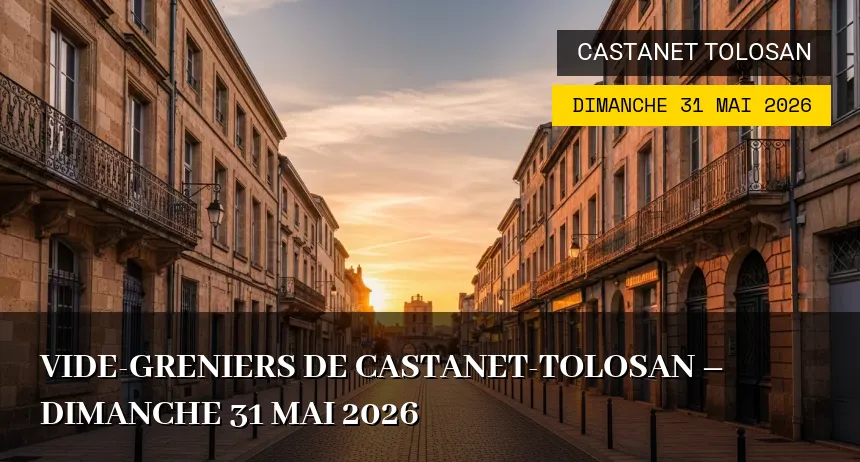 Affiche de l'événement : Vide-greniers de Castanet-Tolosan – Dimanche 31 Mai 2026