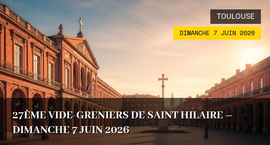 Affiche de l'événement : 27ème Vide-greniers de Saint Hilaire – Dimanche 7 Juin 2026