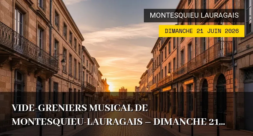 Affiche de l'événement : Vide-greniers musical de Montesquieu-Lauragais – Dimanche 21 Juin 2026