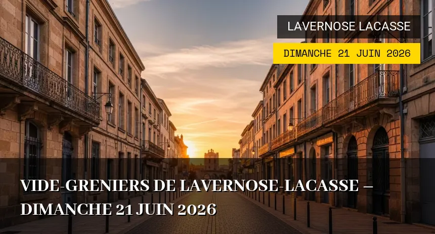 Affiche de l'événement : Vide-greniers de Lavernose-Lacasse – Dimanche 21 Juin 2026