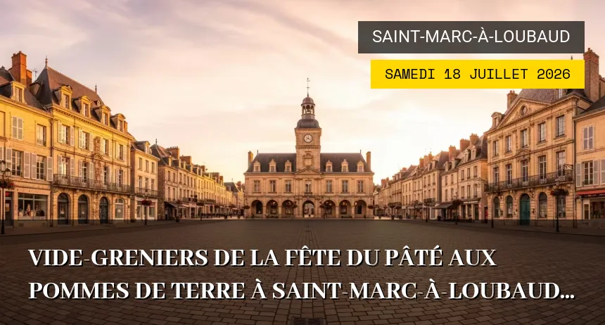 Affiche de l'événement : Vide-greniers de la Fête du Pâté aux Pommes de Terre à Saint-Marc-à-Loubaud – Samedi 18 Juillet 2026