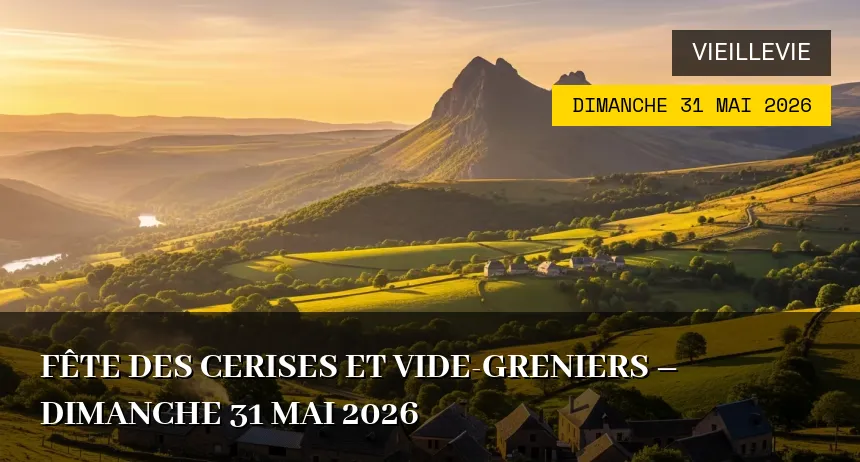 Affiche de l'événement : Fête des Cerises et Vide-greniers – Dimanche 31 Mai 2026