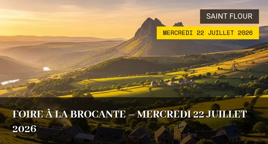 Affiche de l'événement : Foire à la Brocante – Mercredi 22 Juillet 2026