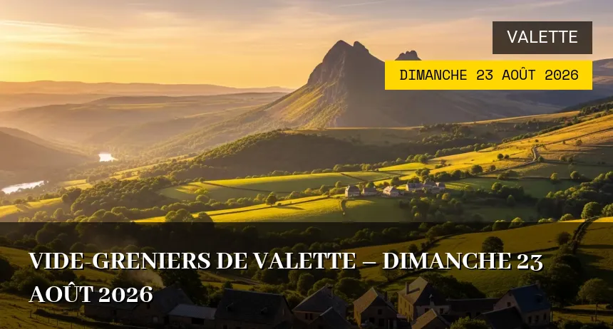 Affiche de l'événement : Vide-greniers de Valette – Dimanche 23 Août 2026