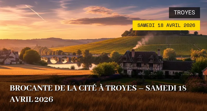 Affiche de l'événement : Brocante de la Cité à Troyes – Samedi 18 Avril 2026