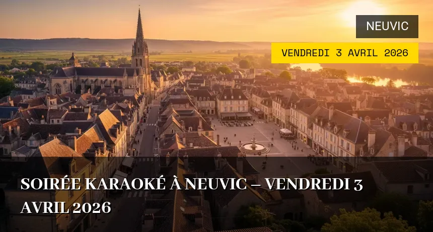 Affiche de l'événement : Soirée Karaoké à Neuvic – Vendredi 3 Avril 2026