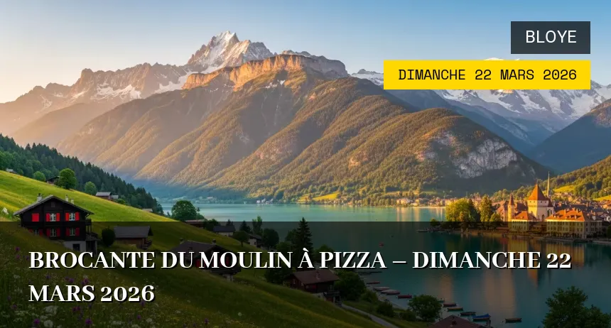 Affiche de l'événement : Brocante du Moulin à Pizza – Dimanche 22 Mars 2026