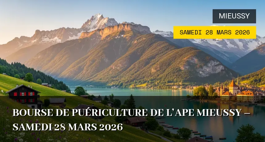 Affiche de l'événement : Bourse de Puériculture de l&rsquo;APE Mieussy – Samedi 28 Mars 2026