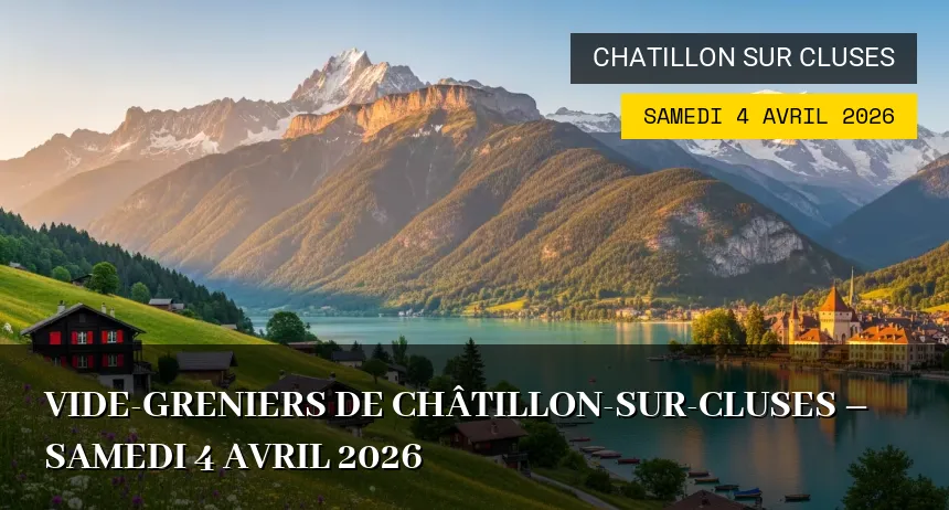 Affiche de l'événement : Vide-greniers de Châtillon-sur-Cluses – Samedi 4 Avril 2026